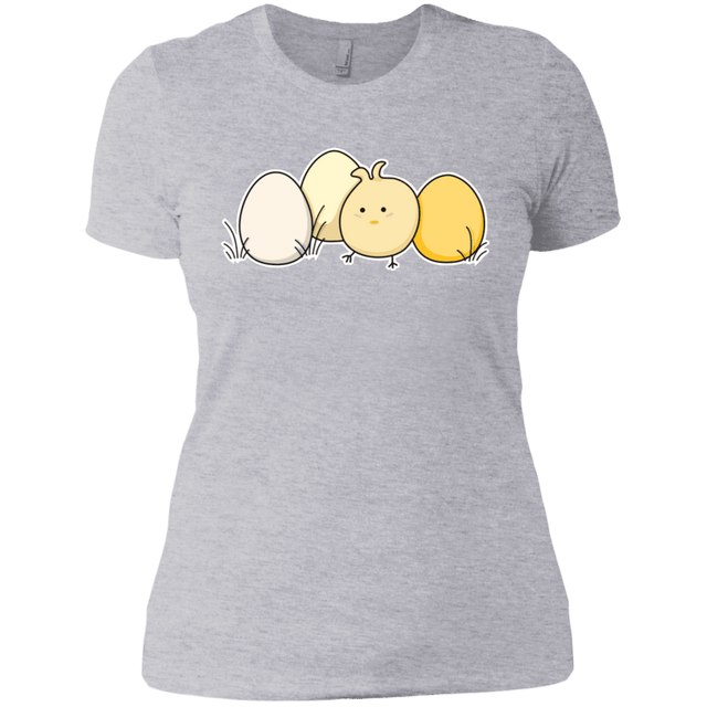 T-Shirts Heather Grey / X-Small Kawaii Easter Chick and Eggs Women's Premium T-Shirt