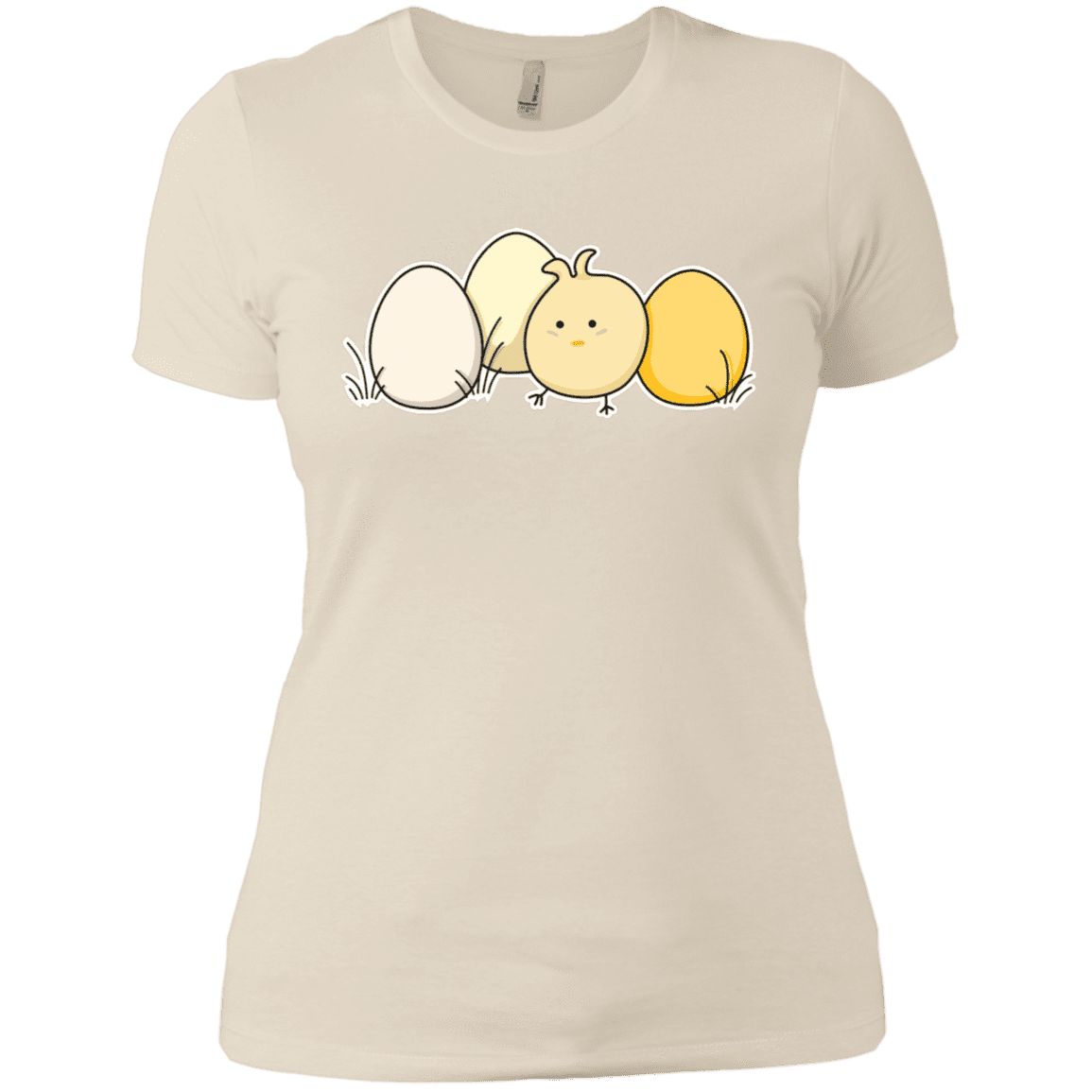 T-Shirts Ivory/ / X-Small Kawaii Easter Chick and Eggs Women's Premium T-Shirt
