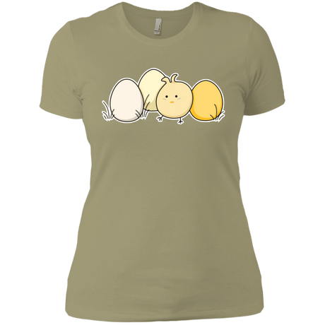 T-Shirts Light Olive / X-Small Kawaii Easter Chick and Eggs Women's Premium T-Shirt