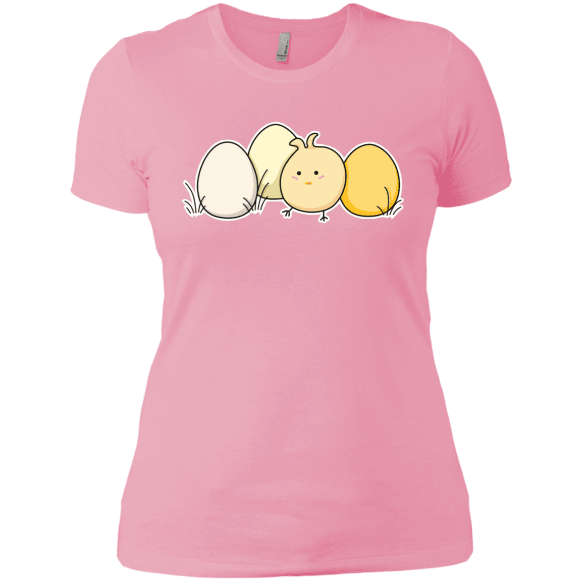 T-Shirts Light Pink / X-Small Kawaii Easter Chick and Eggs Women's Premium T-Shirt
