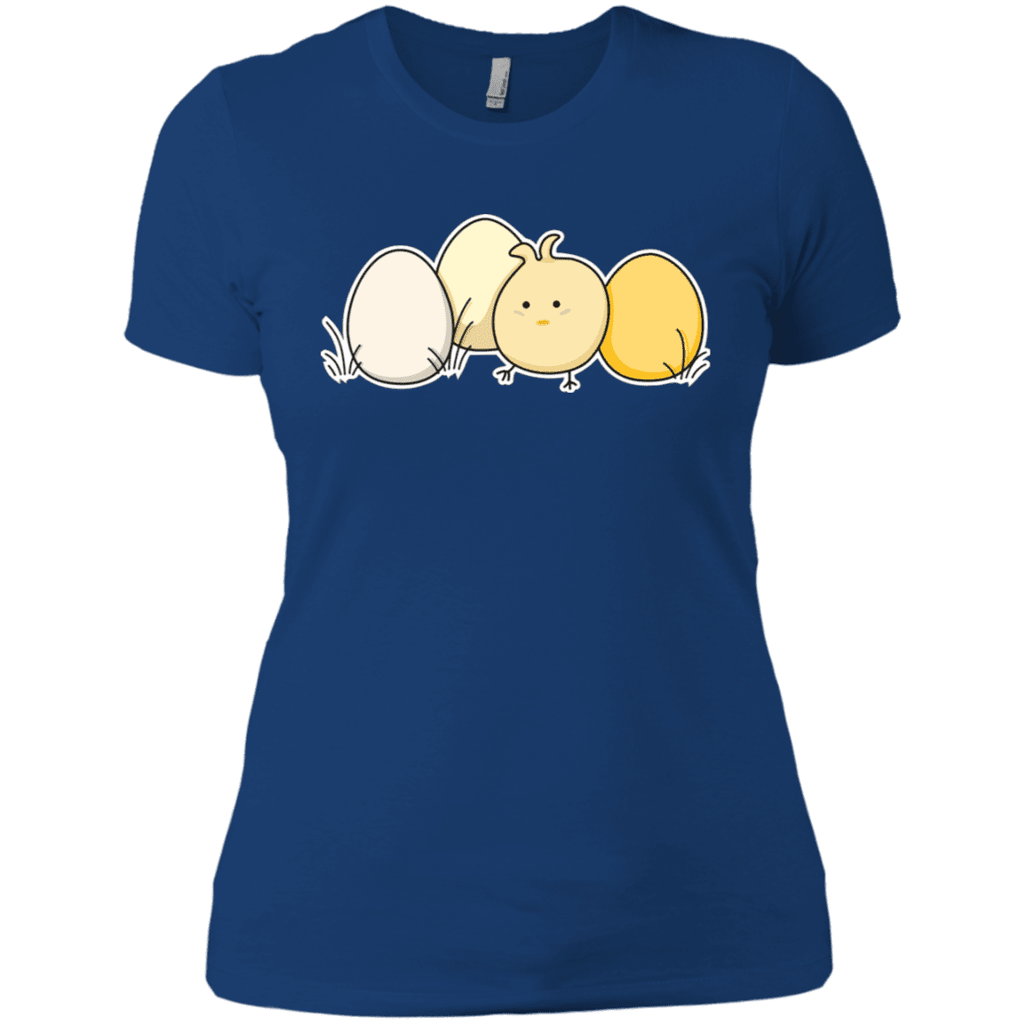 T-Shirts Royal / X-Small Kawaii Easter Chick and Eggs Women's Premium T-Shirt