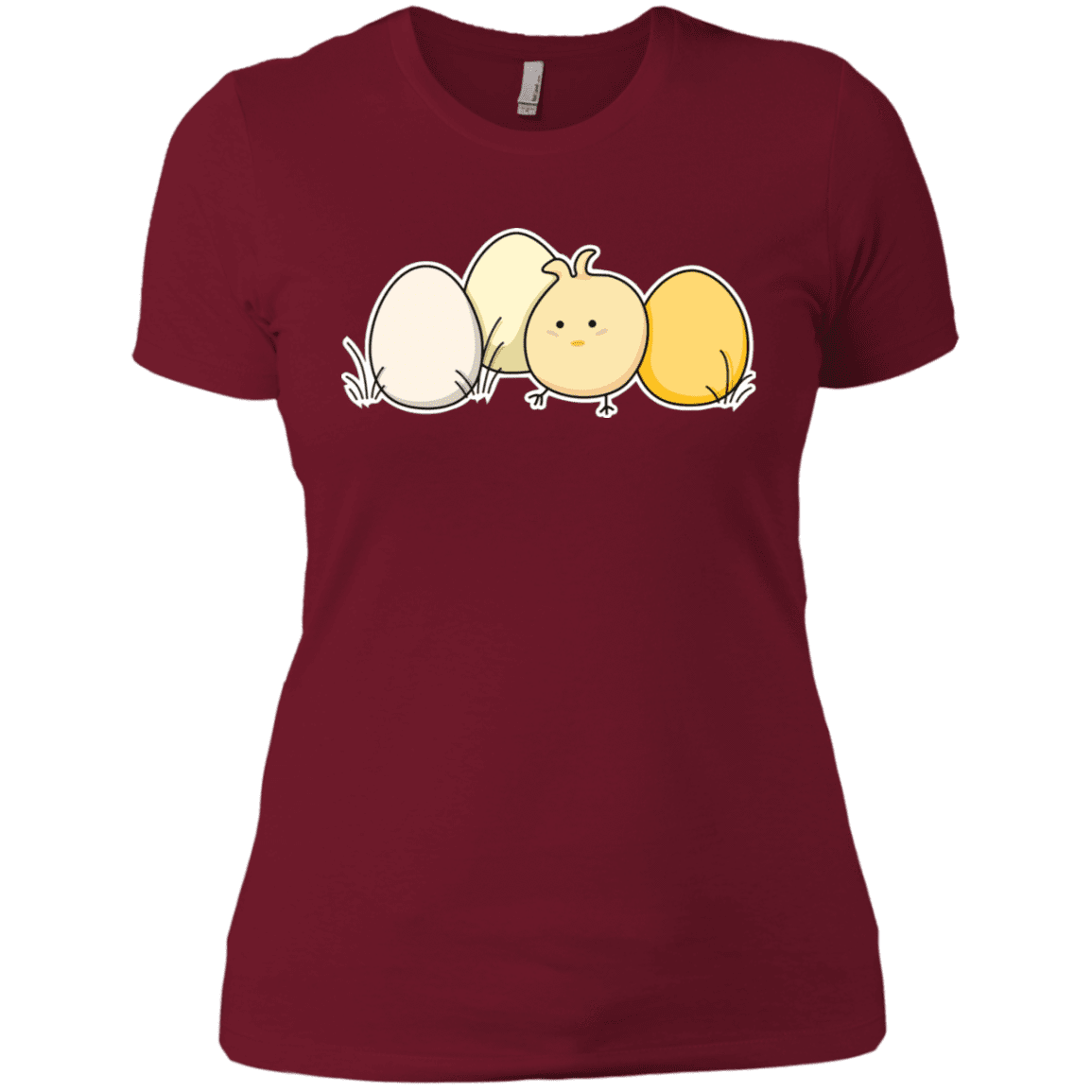 T-Shirts Scarlet / S Kawaii Easter Chick and Eggs Women's Premium T-Shirt