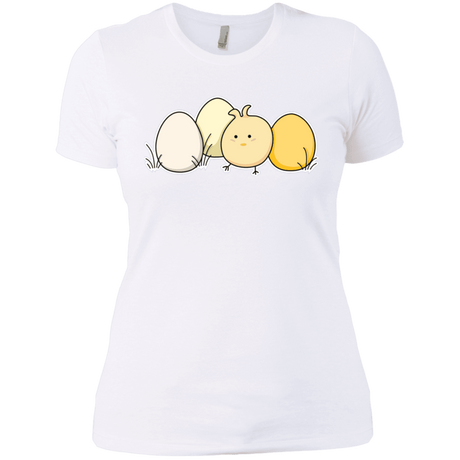 T-Shirts White / X-Small Kawaii Easter Chick and Eggs Women's Premium T-Shirt