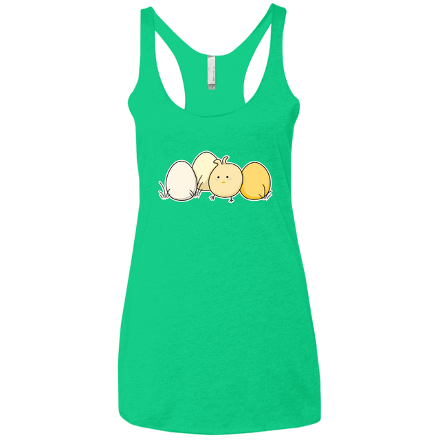 T-Shirts Envy / X-Small Kawaii Easter Chick and Eggs Women's Triblend Racerback Tank