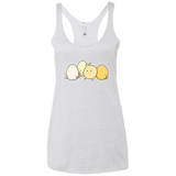 T-Shirts Heather White / X-Small Kawaii Easter Chick and Eggs Women's Triblend Racerback Tank