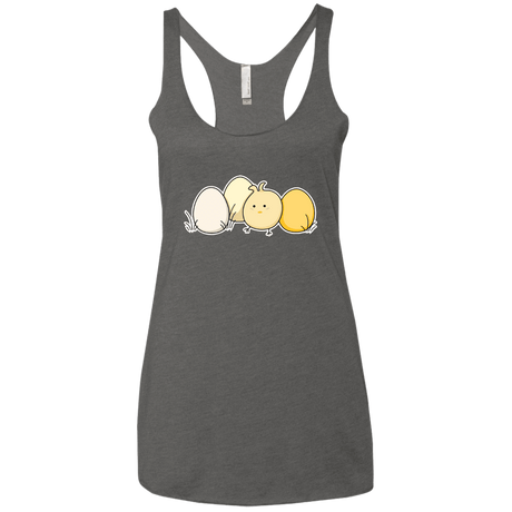 T-Shirts Premium Heather / X-Small Kawaii Easter Chick and Eggs Women's Triblend Racerback Tank