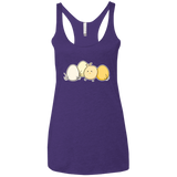 T-Shirts Purple Rush / X-Small Kawaii Easter Chick and Eggs Women's Triblend Racerback Tank