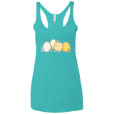 T-Shirts Tahiti Blue / X-Small Kawaii Easter Chick and Eggs Women's Triblend Racerback Tank