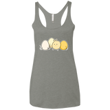 T-Shirts Venetian Grey / X-Small Kawaii Easter Chick and Eggs Women's Triblend Racerback Tank