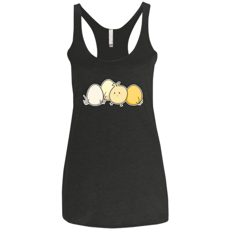 T-Shirts Vintage Black / X-Small Kawaii Easter Chick and Eggs Women's Triblend Racerback Tank