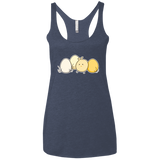 T-Shirts Vintage Navy / X-Small Kawaii Easter Chick and Eggs Women's Triblend Racerback Tank