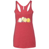 T-Shirts Vintage Red / X-Small Kawaii Easter Chick and Eggs Women's Triblend Racerback Tank