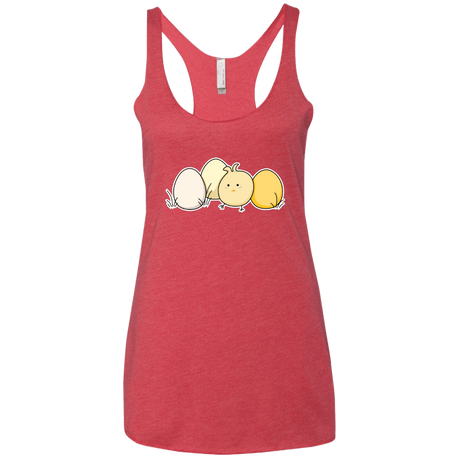 T-Shirts Vintage Red / X-Small Kawaii Easter Chick and Eggs Women's Triblend Racerback Tank