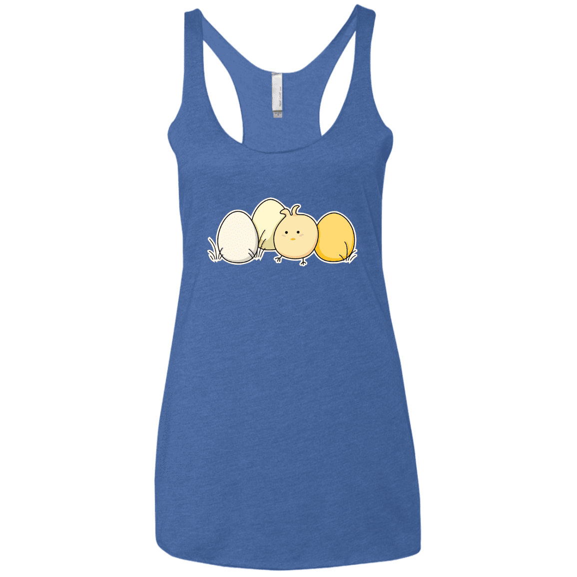 T-Shirts Vintage Royal / X-Small Kawaii Easter Chick and Eggs Women's Triblend Racerback Tank