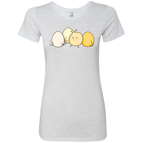 T-Shirts Heather White / S Kawaii Easter Chick and Eggs Women's Triblend T-Shirt
