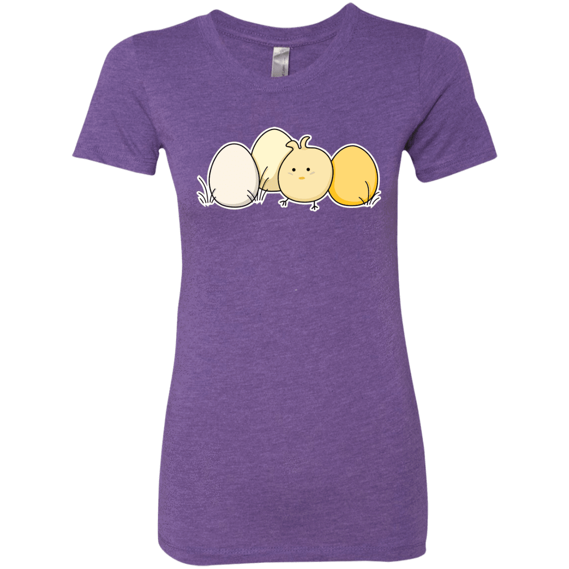 T-Shirts Purple Rush / S Kawaii Easter Chick and Eggs Women's Triblend T-Shirt