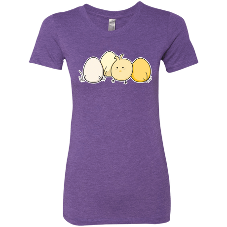 T-Shirts Purple Rush / S Kawaii Easter Chick and Eggs Women's Triblend T-Shirt