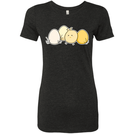 T-Shirts Vintage Black / S Kawaii Easter Chick and Eggs Women's Triblend T-Shirt