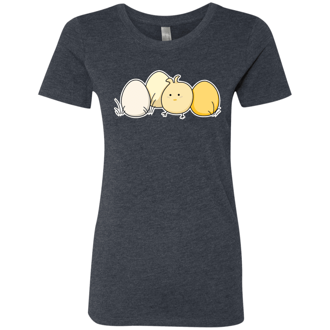 T-Shirts Vintage Navy / S Kawaii Easter Chick and Eggs Women's Triblend T-Shirt