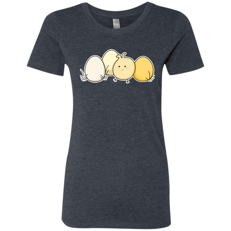 T-Shirts Vintage Navy / S Kawaii Easter Chick and Eggs Women's Triblend T-Shirt