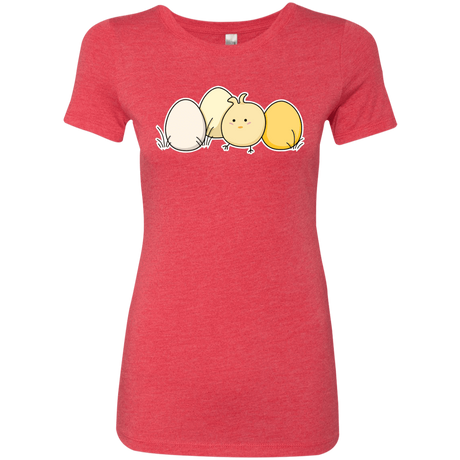 T-Shirts Vintage Red / S Kawaii Easter Chick and Eggs Women's Triblend T-Shirt