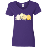 T-Shirts Purple / S Kawaii Easter Chick and Eggs Women's V-Neck T-Shirt