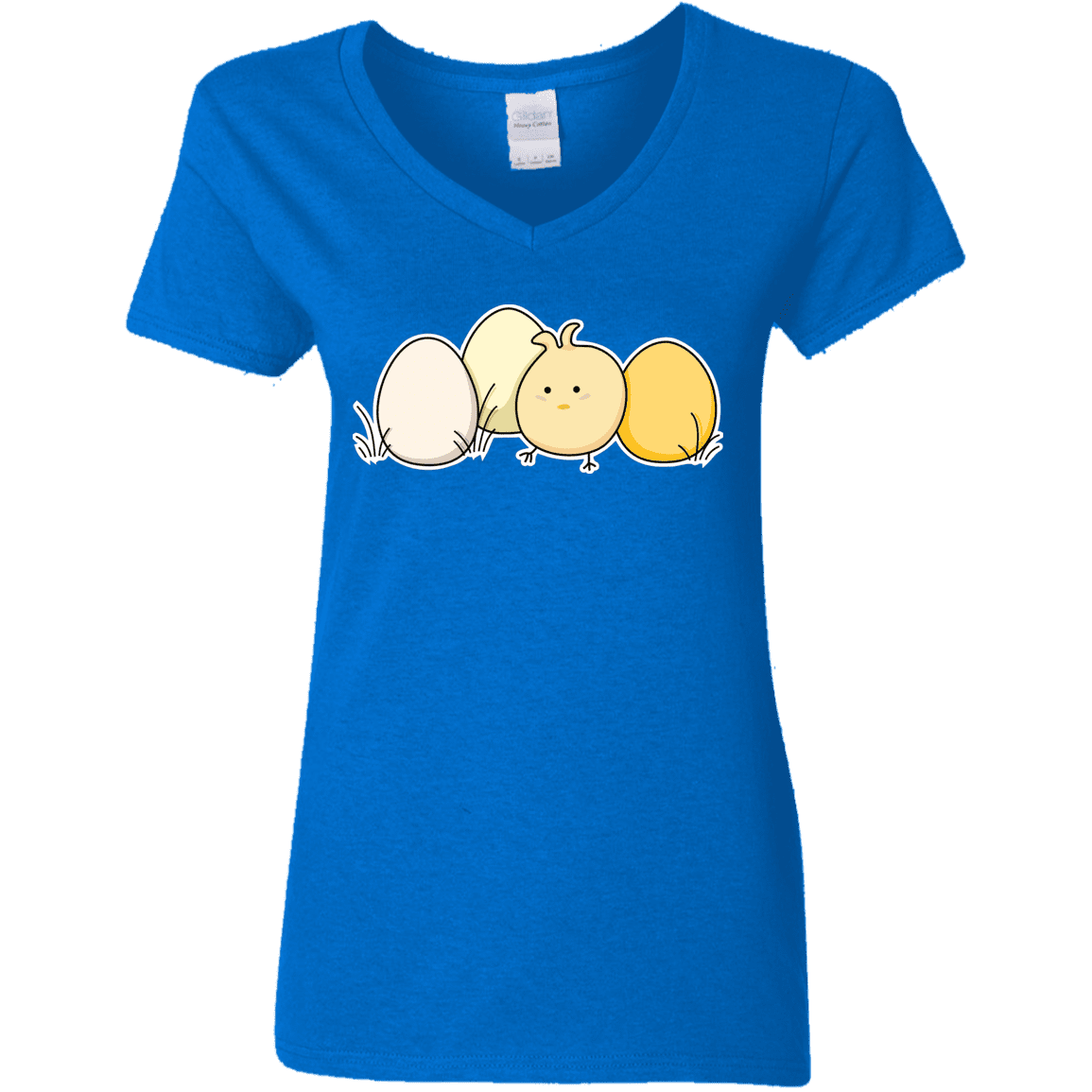 T-Shirts Royal / S Kawaii Easter Chick and Eggs Women's V-Neck T-Shirt