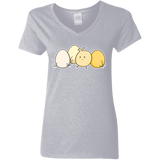 T-Shirts Sport Grey / S Kawaii Easter Chick and Eggs Women's V-Neck T-Shirt