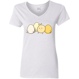 T-Shirts White / S Kawaii Easter Chick and Eggs Women's V-Neck T-Shirt