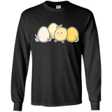T-Shirts Black / YS Kawaii Easter Chick and Eggs Youth Long Sleeve T-Shirt