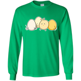 T-Shirts Irish Green / YS Kawaii Easter Chick and Eggs Youth Long Sleeve T-Shirt