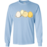 T-Shirts Light Blue / YS Kawaii Easter Chick and Eggs Youth Long Sleeve T-Shirt