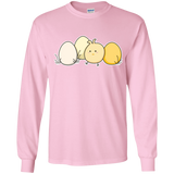 T-Shirts Light Pink / YS Kawaii Easter Chick and Eggs Youth Long Sleeve T-Shirt