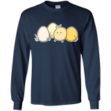 T-Shirts Navy / YS Kawaii Easter Chick and Eggs Youth Long Sleeve T-Shirt