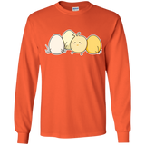 T-Shirts Orange / YS Kawaii Easter Chick and Eggs Youth Long Sleeve T-Shirt