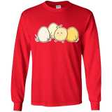 T-Shirts Red / YS Kawaii Easter Chick and Eggs Youth Long Sleeve T-Shirt