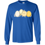 T-Shirts Royal / YS Kawaii Easter Chick and Eggs Youth Long Sleeve T-Shirt