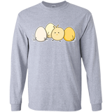 T-Shirts Sport Grey / YS Kawaii Easter Chick and Eggs Youth Long Sleeve T-Shirt