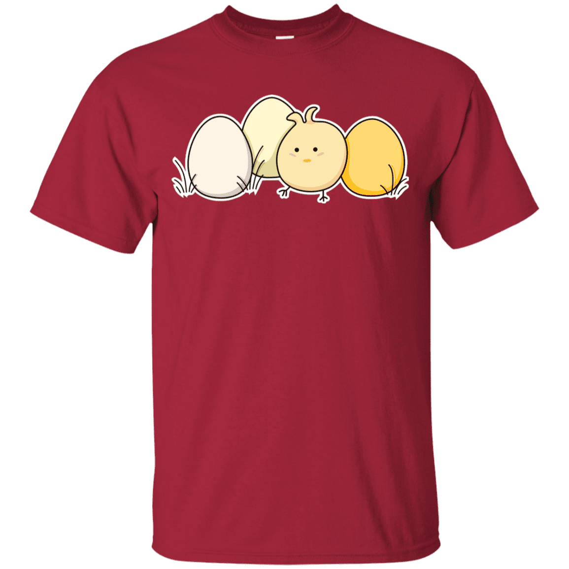 T-Shirts Cardinal / YXS Kawaii Easter Chick and Eggs Youth T-Shirt