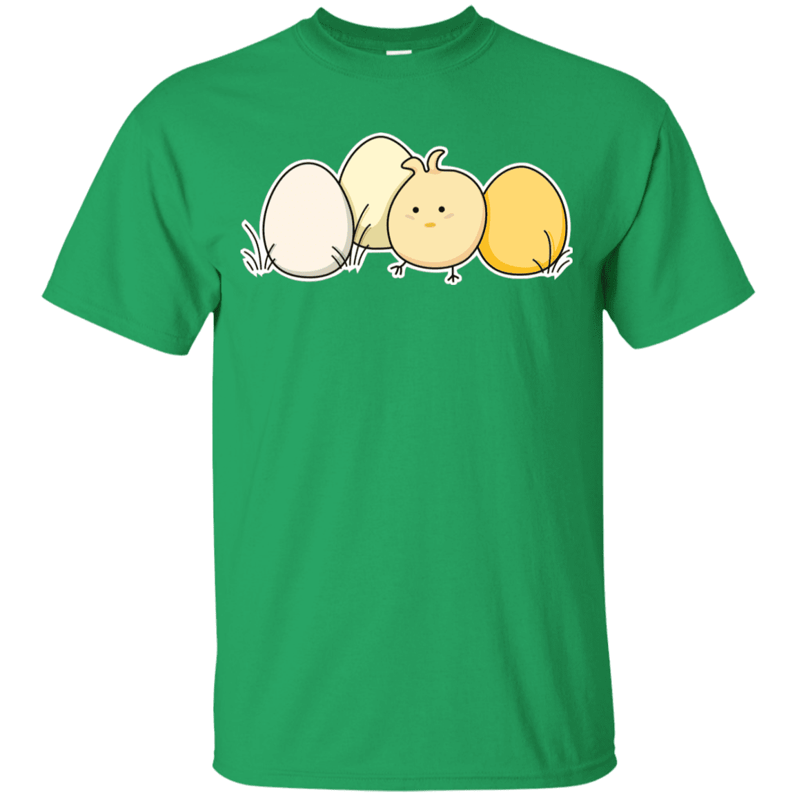 T-Shirts Irish Green / YXS Kawaii Easter Chick and Eggs Youth T-Shirt