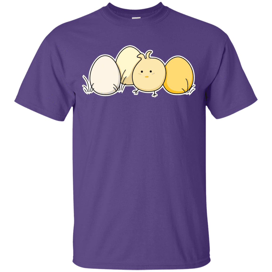 T-Shirts Purple / YXS Kawaii Easter Chick and Eggs Youth T-Shirt