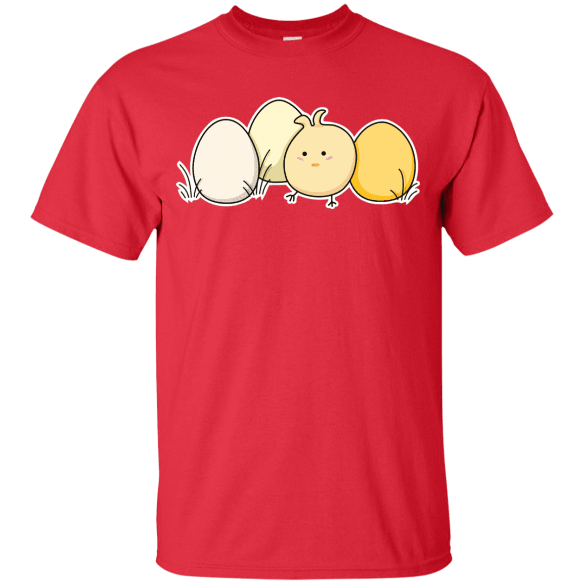 T-Shirts Red / YXS Kawaii Easter Chick and Eggs Youth T-Shirt