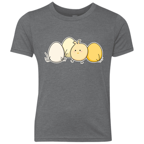 T-Shirts Premium Heather / YXS Kawaii Easter Chick and Eggs Youth Triblend T-Shirt
