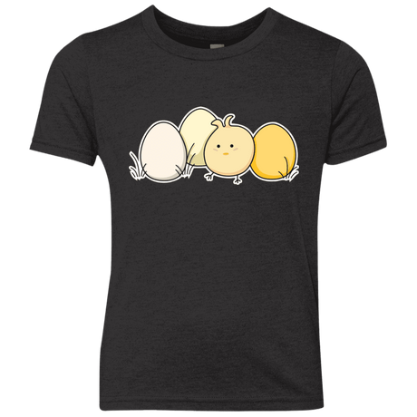 T-Shirts Vintage Black / YXS Kawaii Easter Chick and Eggs Youth Triblend T-Shirt