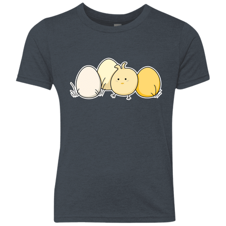 T-Shirts Vintage Navy / YXS Kawaii Easter Chick and Eggs Youth Triblend T-Shirt