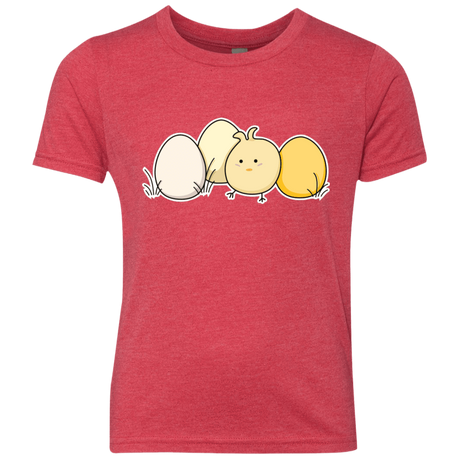 T-Shirts Vintage Red / YXS Kawaii Easter Chick and Eggs Youth Triblend T-Shirt