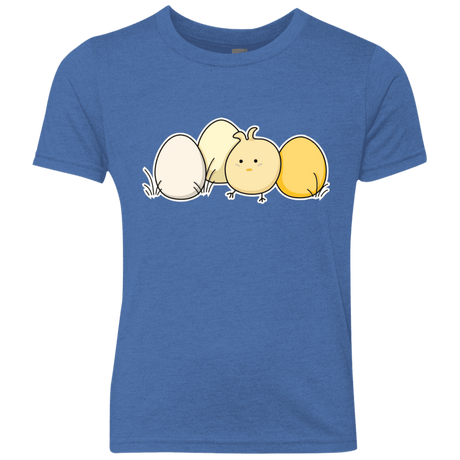 T-Shirts Vintage Royal / YXS Kawaii Easter Chick and Eggs Youth Triblend T-Shirt
