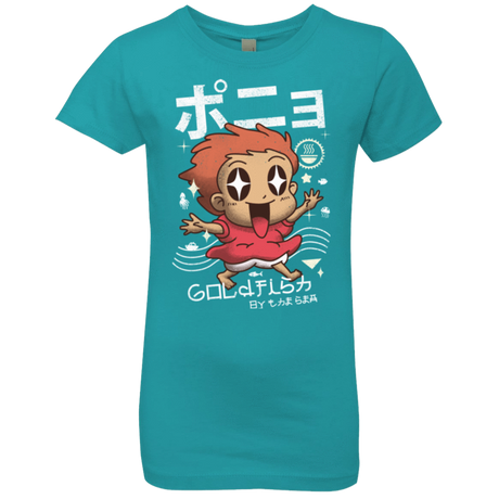 T-Shirts Tahiti Blue / YXS Kawaii Gold Fish Girls Premium T-Shirt