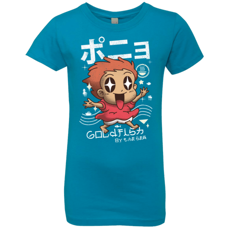 T-Shirts Turquoise / YXS Kawaii Gold Fish Girls Premium T-Shirt