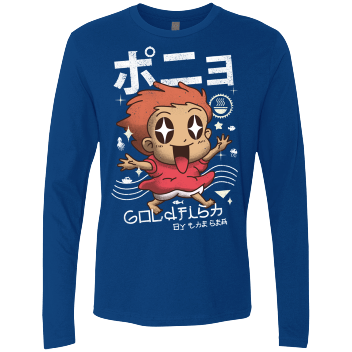T-Shirts Royal / Small Kawaii Gold Fish Men's Premium Long Sleeve
